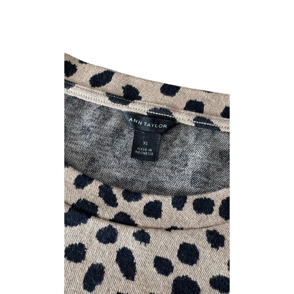 Ann Taylor XL Leopard Print Two-in-One Layered Knit Top Long Sleeves - Picture 4 of 9